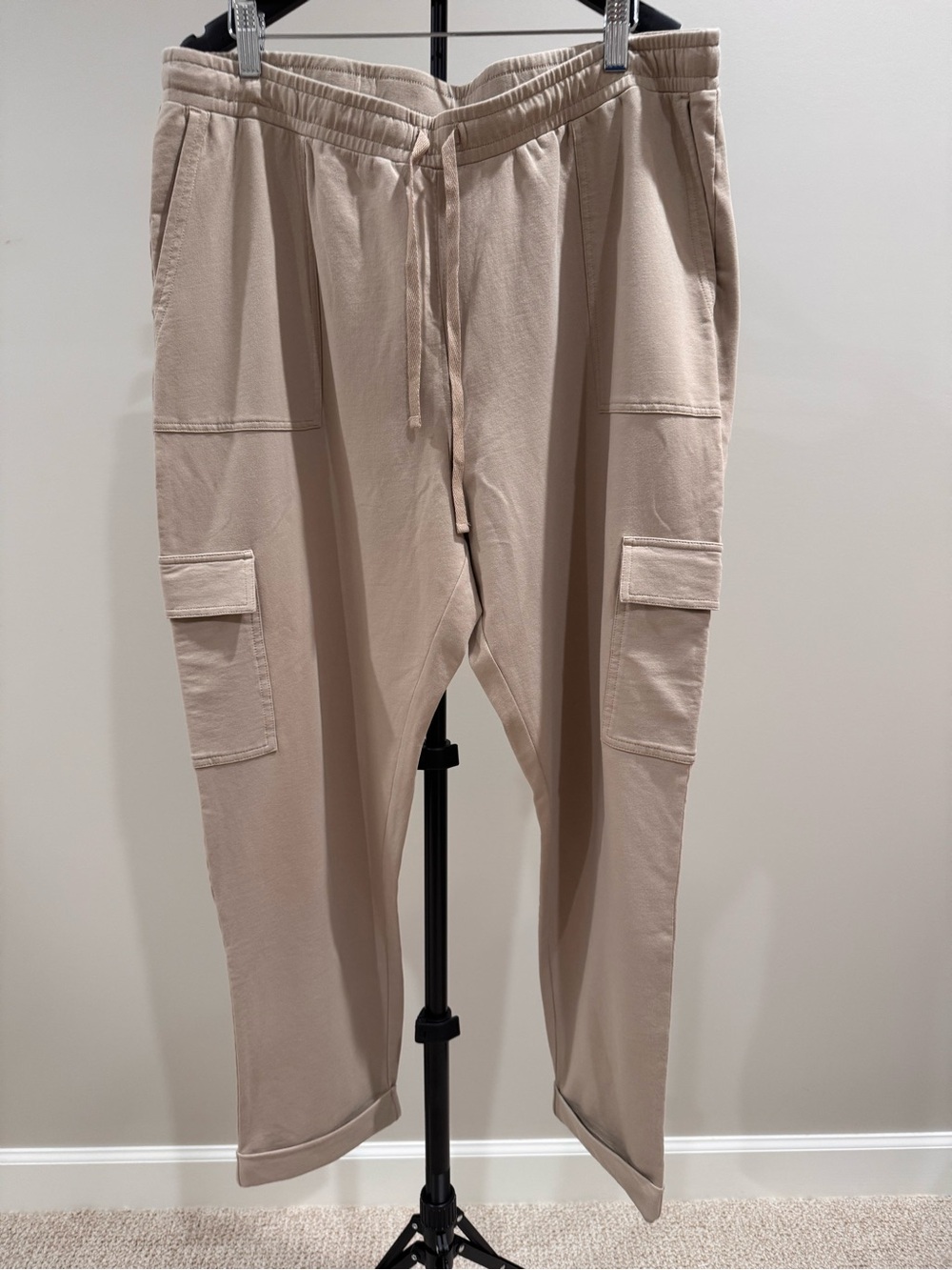 J. JILL Beige Cargo Jogger Pants - Drawstring Waist